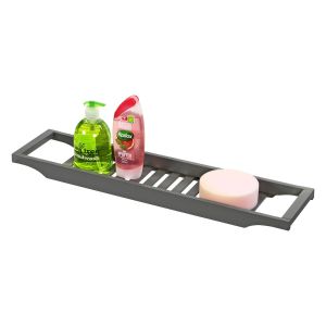Grey - Bamboo Bathtub Caddy