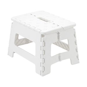 Large Folding Step Stool - White