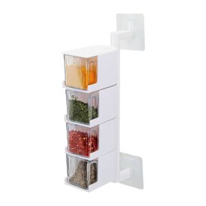 White - 4 Layers Rotary Seasoning Box