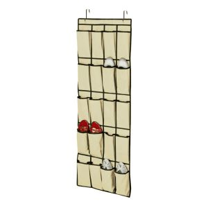20 Pocket Over Door Shoe Rack - Beige