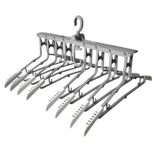 Grey - 8 In 1 Folding Clothes Hanger