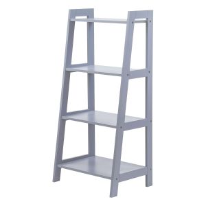Grey - 4 Tier Ladder Shelf
