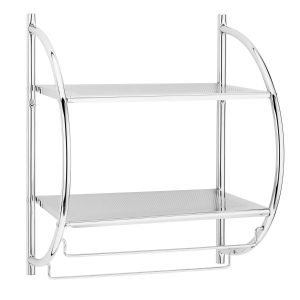 2 Tier Chrome Bathroom Wall Rack