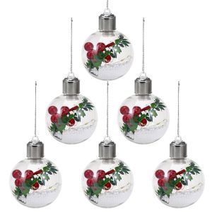 6 Pack Round Light Up Baubles