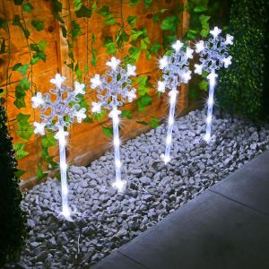4pc Snowflake Pathway Stake Lights