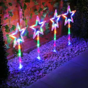 4pc Star Pathway Stake Lights