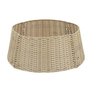 Beige - Round Rattan Christmas Tree Skirt