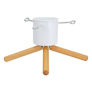 White - Wooden Log Style Christmas Tree Stand