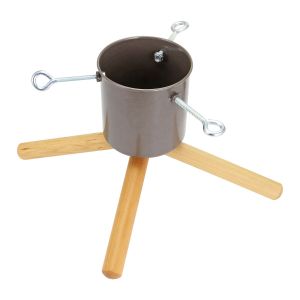 Grey - Wooden Log Style Christmas Tree Stand