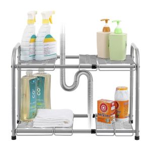 Under Sink 2 Tier Expandable Shelf