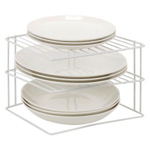 White Corner Plate Rack