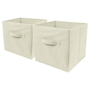 Beige - 2 Pack Foldable Storage Cubes