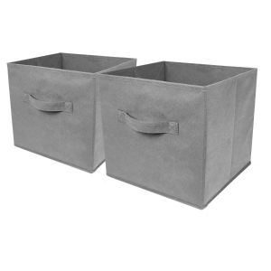 2Pk Foldable Storage Cube - Grey