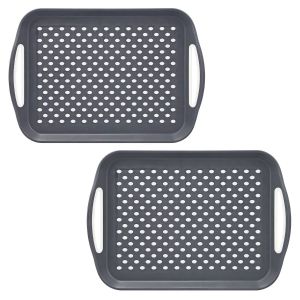 2pc Non Slip Serving Tray - Grey
