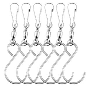 6Pk Stainless Steel Swivel Hook Clips