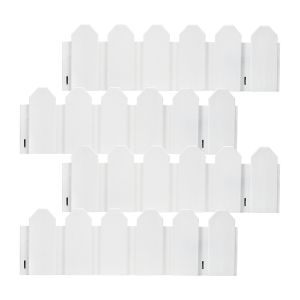 White - 4 Pack Garden Fence Border