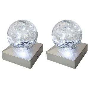 2 Pack Crackle Ball Deck Cap Lights - Cool White