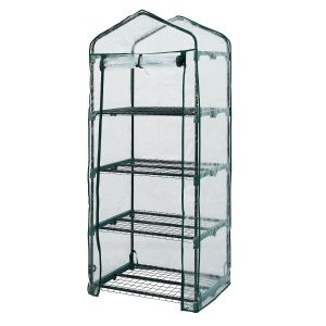 4 Tier Greenhouse With Clear Pvc Cover - 69X49X160Cm