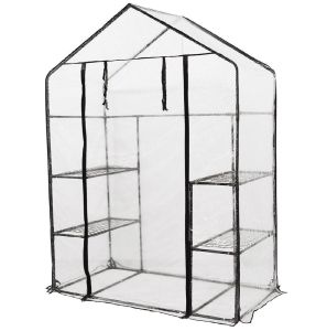 Walk-In Greenhouse With Clear Pvc Cover - 143X73X195Cm