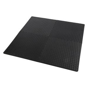 4Pk Black Interlocking Mats - Diamond Texture