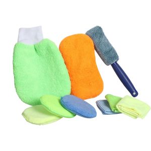 9Pc Microfibre Car Cleaning Kit Assorted